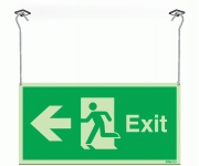 Xtra-Glo Exit Arrow Left Hanging Sign