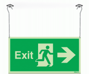 Xtra-Glo Exit Arrow Right Hanging Sign