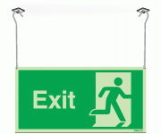 Xtra-Glo Exit Running Man Right Hanging Sign
