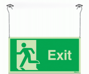 Xtra-Glo Exit Running Man Left Hanging Sign
