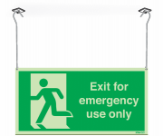 Xtra-Glo Emergency Exit Only Left Hanging Sign