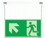 Xtra-Glo Exit Arrow Up Left Symbol Hanging Sign