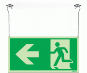 Xtra-Glo Exit Arrow Left Symbol Hanging Sign