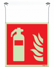 Xtra-Glo Fire Extinguisher Hanging Sign