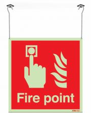 Xtra-Glo Double Sided Fire Point Hanging Sign