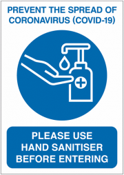 Please Use Hand Sanitiser Before Entering Signs