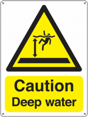 Caution Deep Water Vandal Resistant Sign