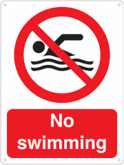 No Swimming Vandal Resistant Signs