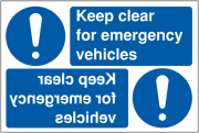 Keep Clear For Emergency Vehicles Reversing Sign