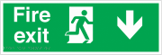 Fire Exit Arrow Down Tactile And Braille Sign