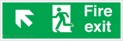 Fire Exit Arrow Up Left Tactile And Braille Sign