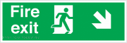 Fire Exit Arrow Down Right Tactile And Braille Sign