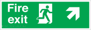 Fire Exit Arrow Up Right Tactile And Braille Sign