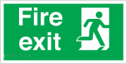 Fire Exit Man Right Tactile And Braille Sign