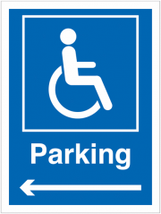 Disabled Parking Arrow Left Car Park Signs