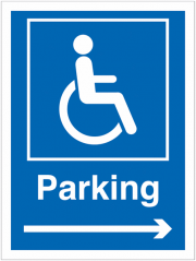 Disabled Parking Arrow Right Signs