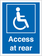 Access At Rear Accessible Signs