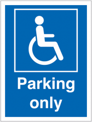 Disabled Parking Only Symbol Signs