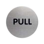 Pull Picto Brushed Stainless Steel Door Signs