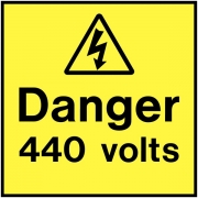 Danger 440 Volts Electrical Labels
