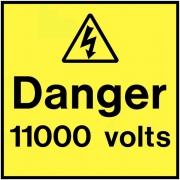 Danger 11000 Volts On The Spot Labels