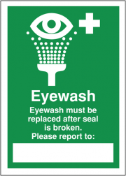 Eyewash Must Be Replaced If Seal Is Broken Signs