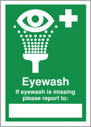 If Eyewash Is Missing Please Report To Signs