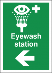 Eyewash Station Arrow Left Signs