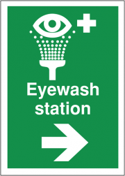 Eyewash Station Arrow Right Signs