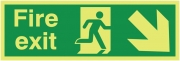Xtra Glo Fire Exit Arrow Down Right Signs