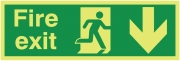 Xtra Glo Fire Exit Arrow Down Signs