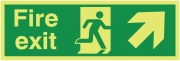 Xtra Glo Fire Exit Arrow Right Up Signs