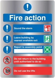 Fire Action Deluxe Silver Looking Effect Signs