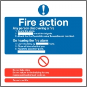 Fire Action Standard Information Signs