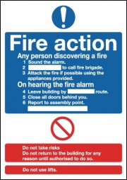 Fire Action Standard Mandatory Signs