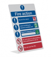 Fire Action Tabletop Information Signs