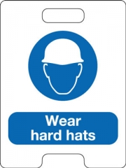 Wear Hard Hats Temporary Floor Signs