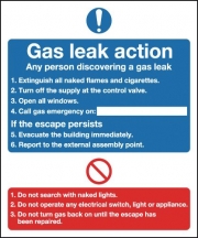 Gas Leak Action Multi-Message Notice Signs