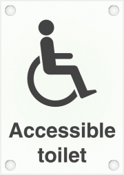 Wheelchair Accessible Toilet Frosted Acrylic Sign