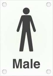 Male Toilet Frosted Acrylic Sign