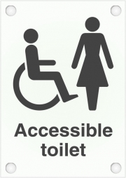 Wheelchair Accessible Female Acrylic Toilet Signs