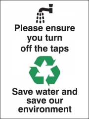 Please Ensure You Turn Off The Taps Signs