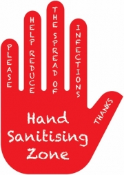 Hand Sanitising Zone Hand Signs