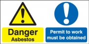 Danger Asbestos Permit To Work Must Be Obtained Signs