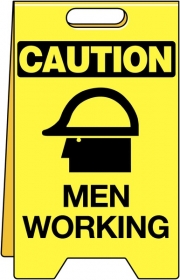 Caution Men Working Heavy Duty Floor Stands