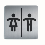 Unisex Toilets Stainless Steel Effect Door Signs