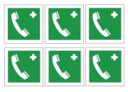 First Aid Telephone Symbol Labels