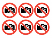 No Photography Symbol Labels