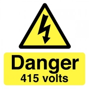 Danger 415 Electrical Volts Labels