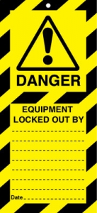 Danger Equipment Locked Out By Lockout Safety Tags